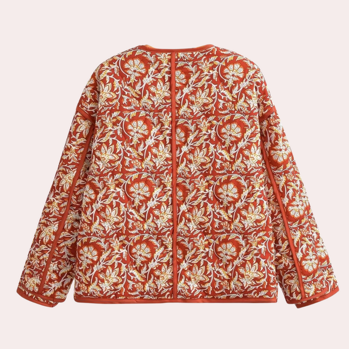 Veste Hiver Femme Fleurs Élégante : Chaleur Stylée AILYNN Rouge